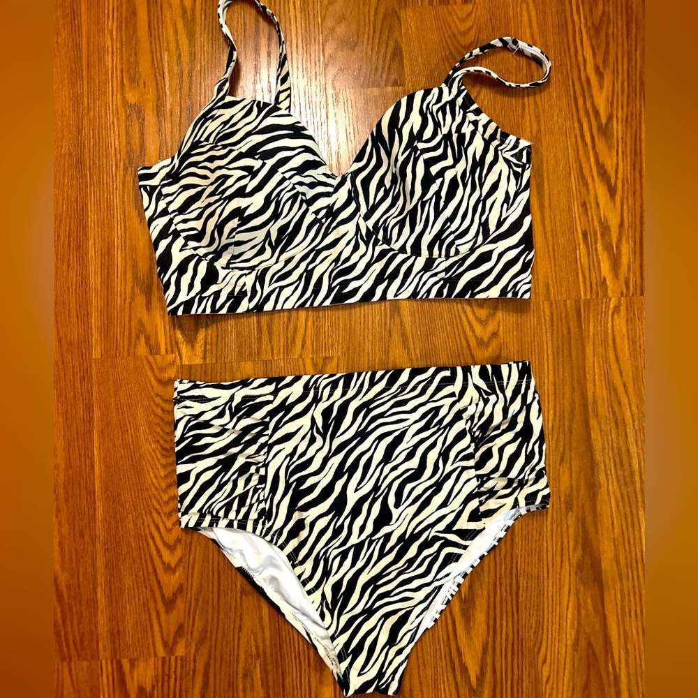 Two piece Zebra Print Women's swimsuit